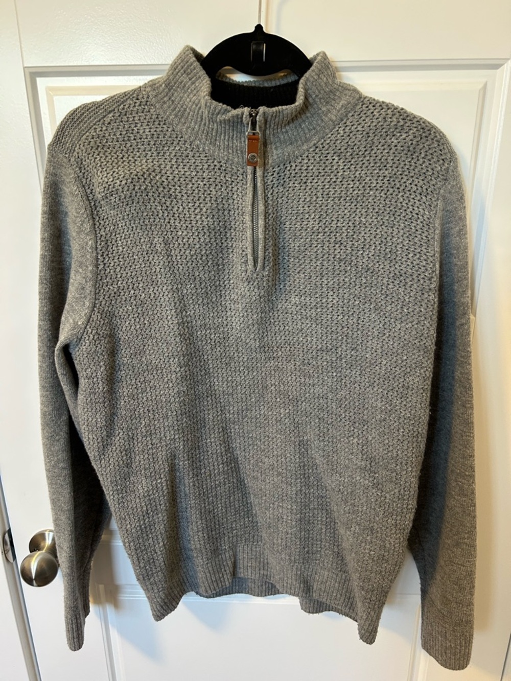 Ben Sherman Men's Heather Gray Half-Zip Knit Sweater
